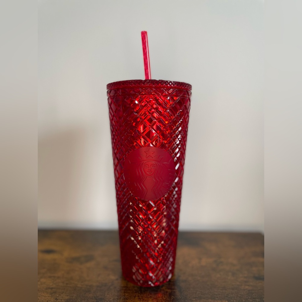 [USED] 2021 Starbucks Red Cherry Jeweled Venti Tumbler